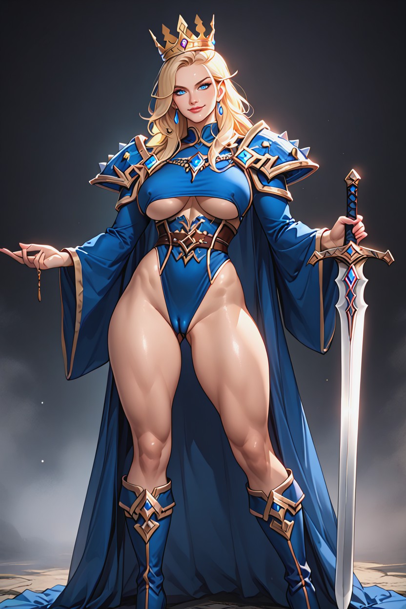 藍色眼睛, Golden Crown, Underboob AI黃片
