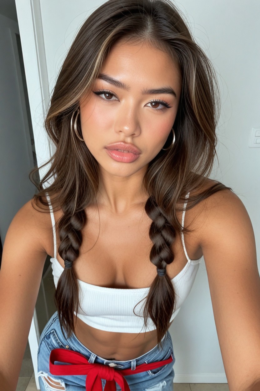 Slight Side View, Black Eyeliner, Rim Lighting AI Porn
