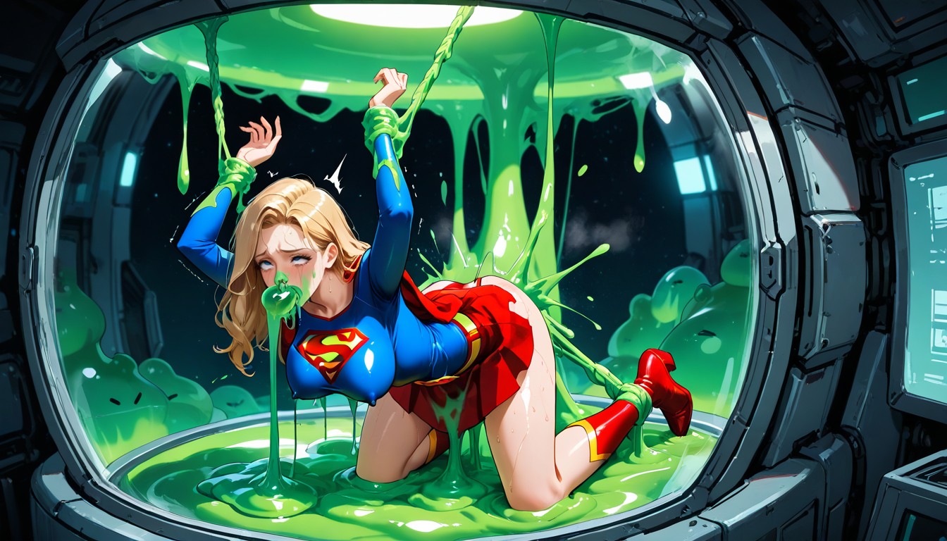 Experiment On Alien Organisms, Blonde Hair, Supergirl Dc Extended Universe Supergirl Movie Costume Pornografia de IA