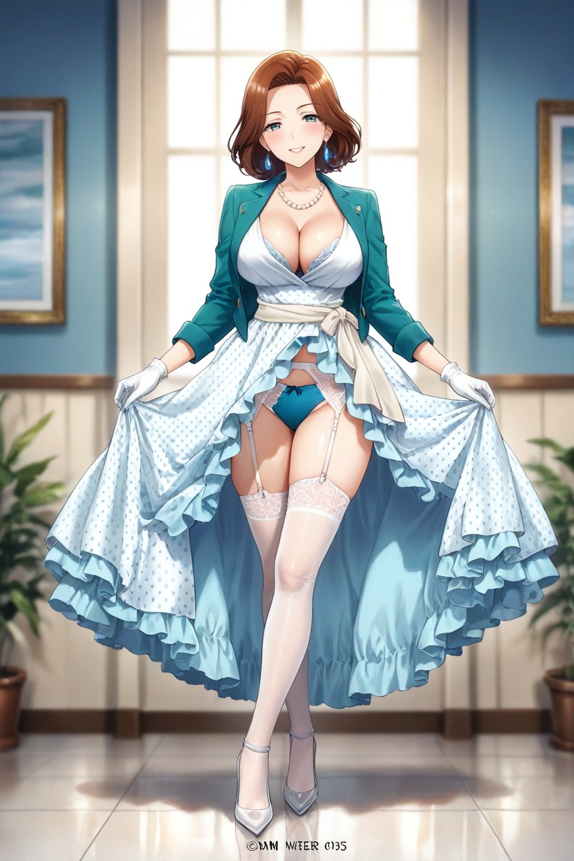 Life Magazine Aesthetic, White Sash, Heels White Stiletto AIポルノ
