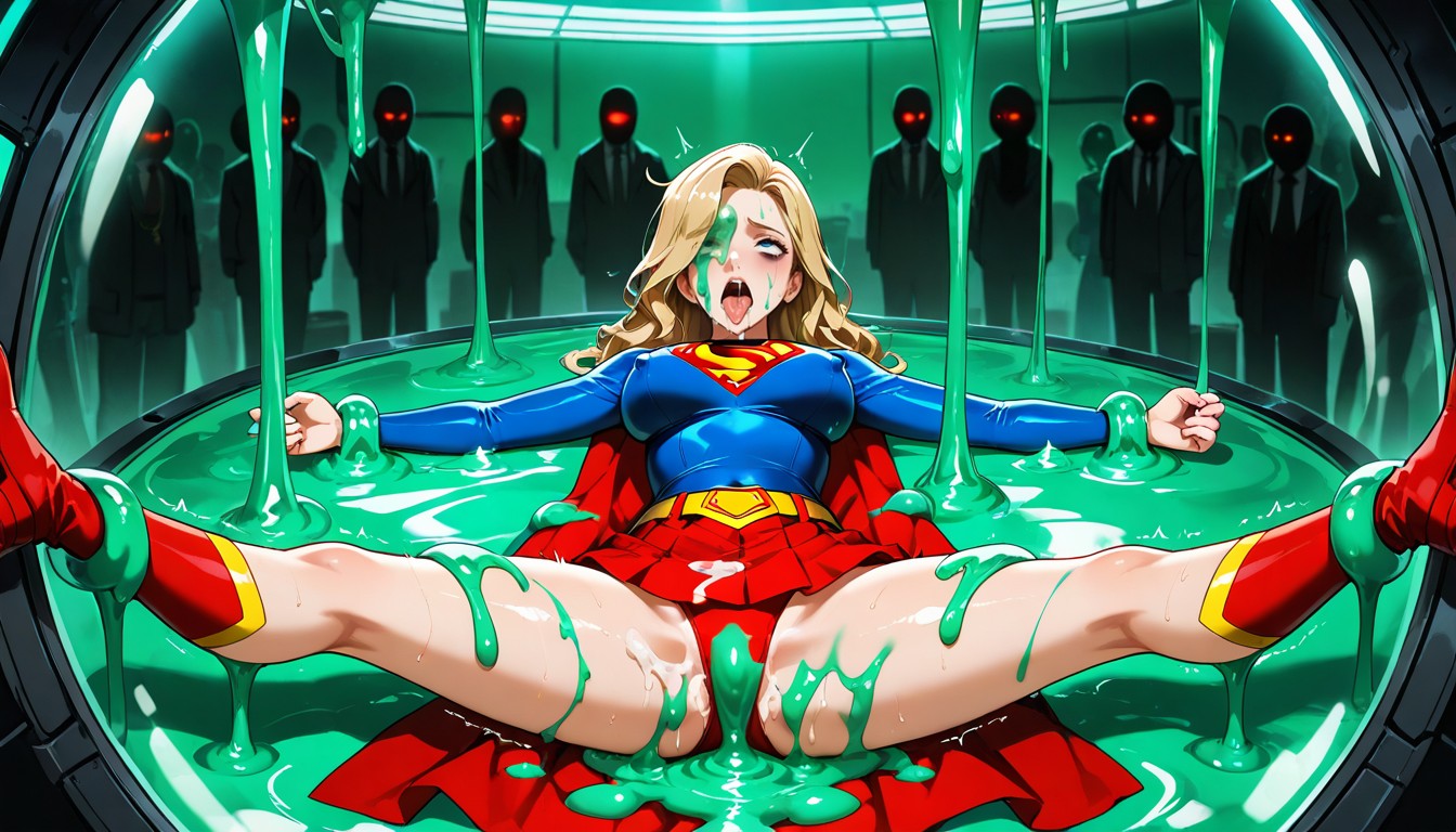 Slime Sround All Body, Woman Restrained By Green Slime, 宇宙船 AIポルノ