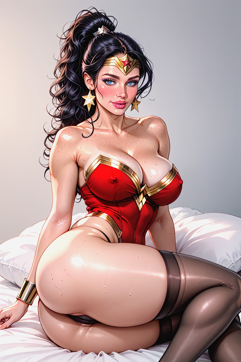 Black Stockings, Waist, Standing AI Porn