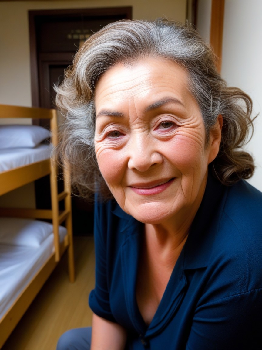 Relaxed Thoughtful Expression, Elderly, Long Shot AIポルノ