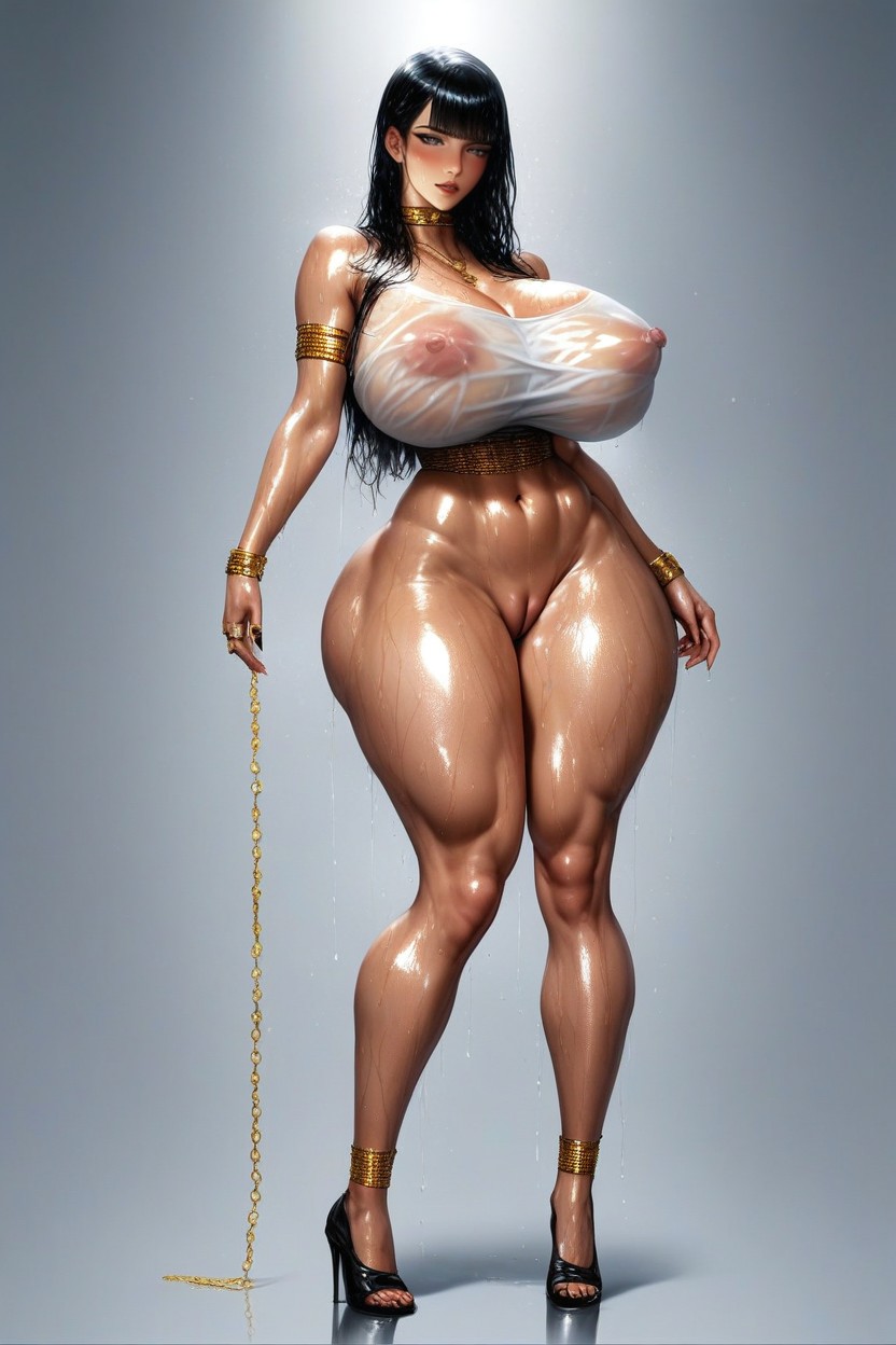 Waist, Blushing, Wet Hair AI Porn