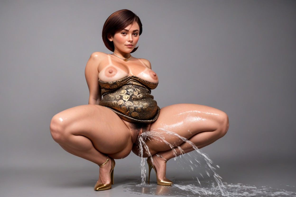 Huge Hips, Female Orgasm, Gold Necklace AI Porn