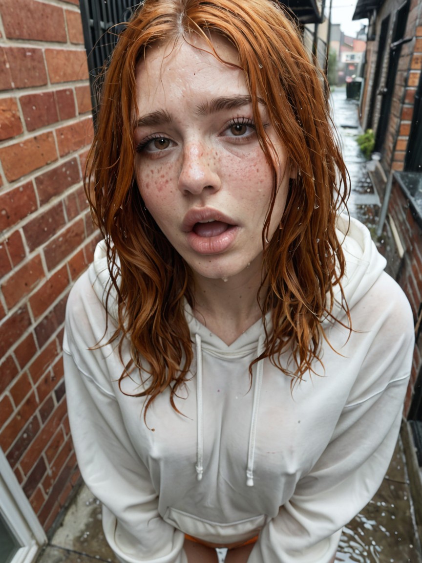 High Angle, Oblong Face, Perfect Skin Porno IA