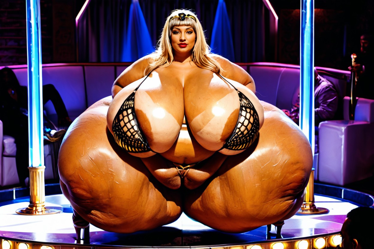 Full Body View, Naked, Hyper Fat Breasts Porno IA
