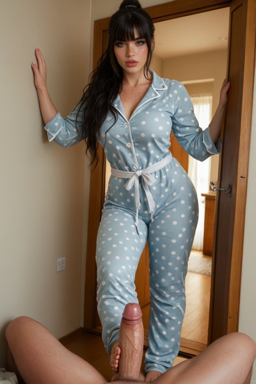 Massive Cock Bulge, Bangs, Bottomless AI Porn