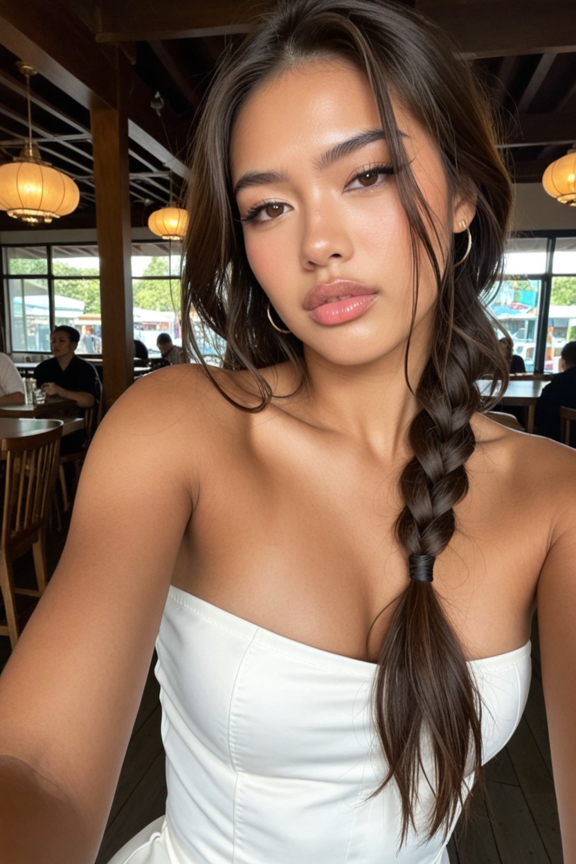 Shapely Long Legs, Naturally Gorgeous Face, Surasiático Porno IA