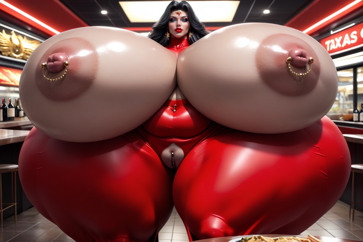 Black Hair, Cuerpo Completo, Full Bimbo Hips Porno IA