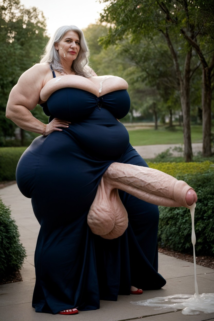 Wide View Extremely Large Ass Saggy Parted Breasts, Really Long Legs, Large Hips Porno IA