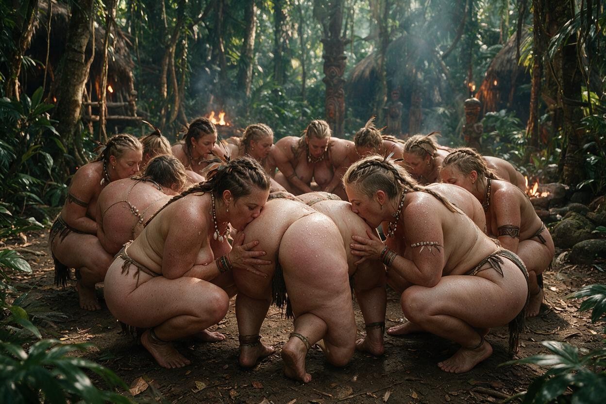 Crouching In A Circle, Braided Pixie Hair, Multiple Women Porno IA