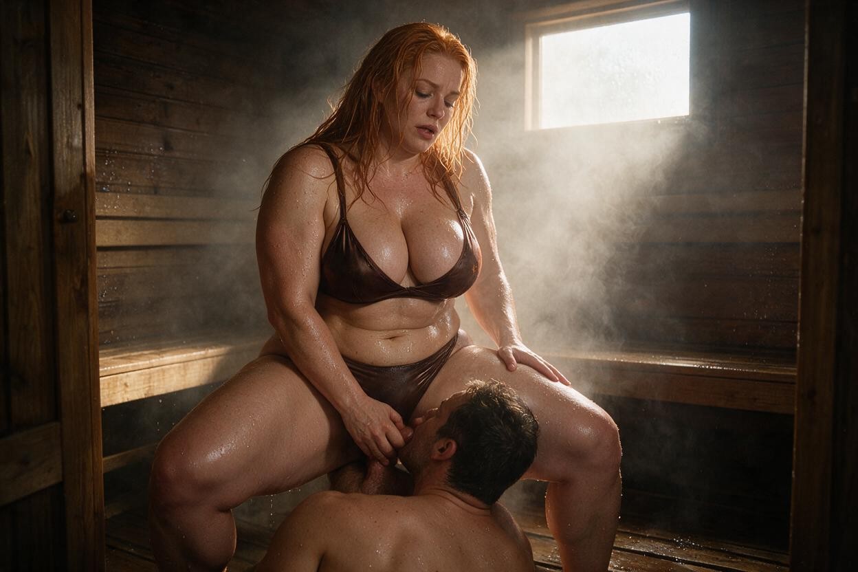 Ginger Hair, Muscular Bbw Body, Thick Thighs AI 포르노