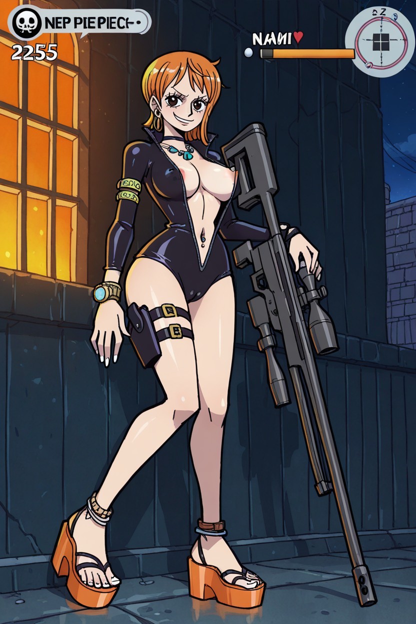 Necklace, Sniper Rifle, Under Boob AI Porn