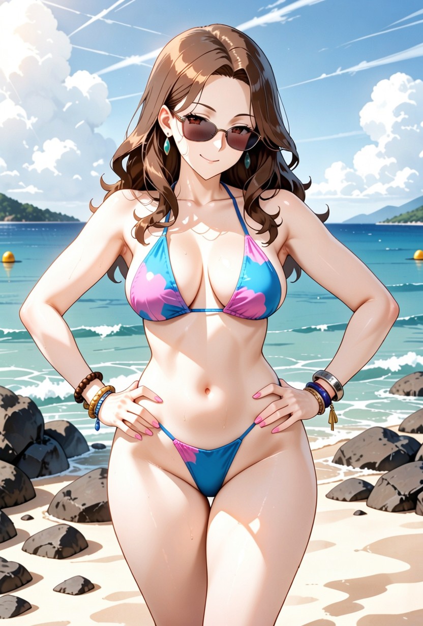 18+, Facing The Sea, There Is Sand In The Foreground AI Porn