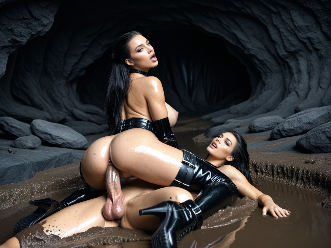 Charcoal Black Alien Monster Fuck Beautiful Woman In Ass, Body Volume Curvature Preserved, Orgasm Porno IA