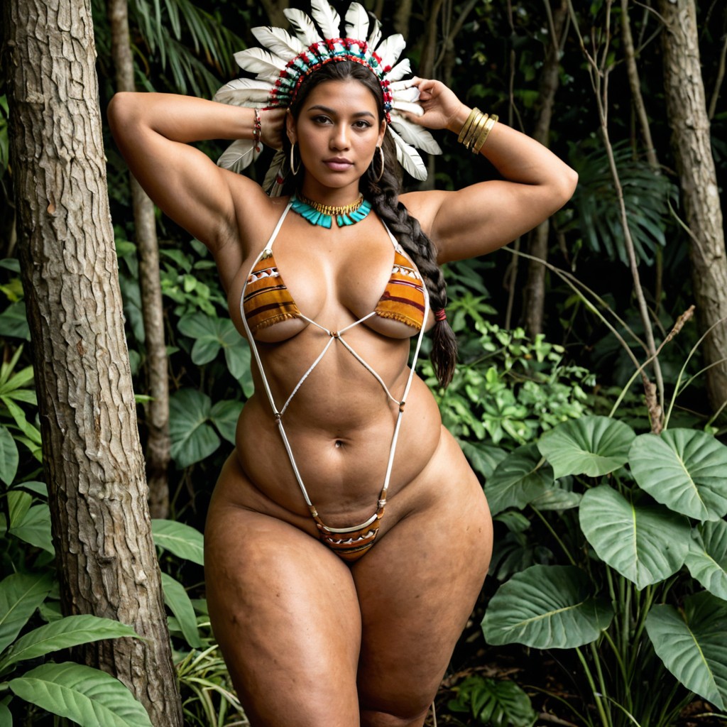 Cellulite Everywhere, Folded Over Stomach, Extremely Fat Inner Thighs AI Porn