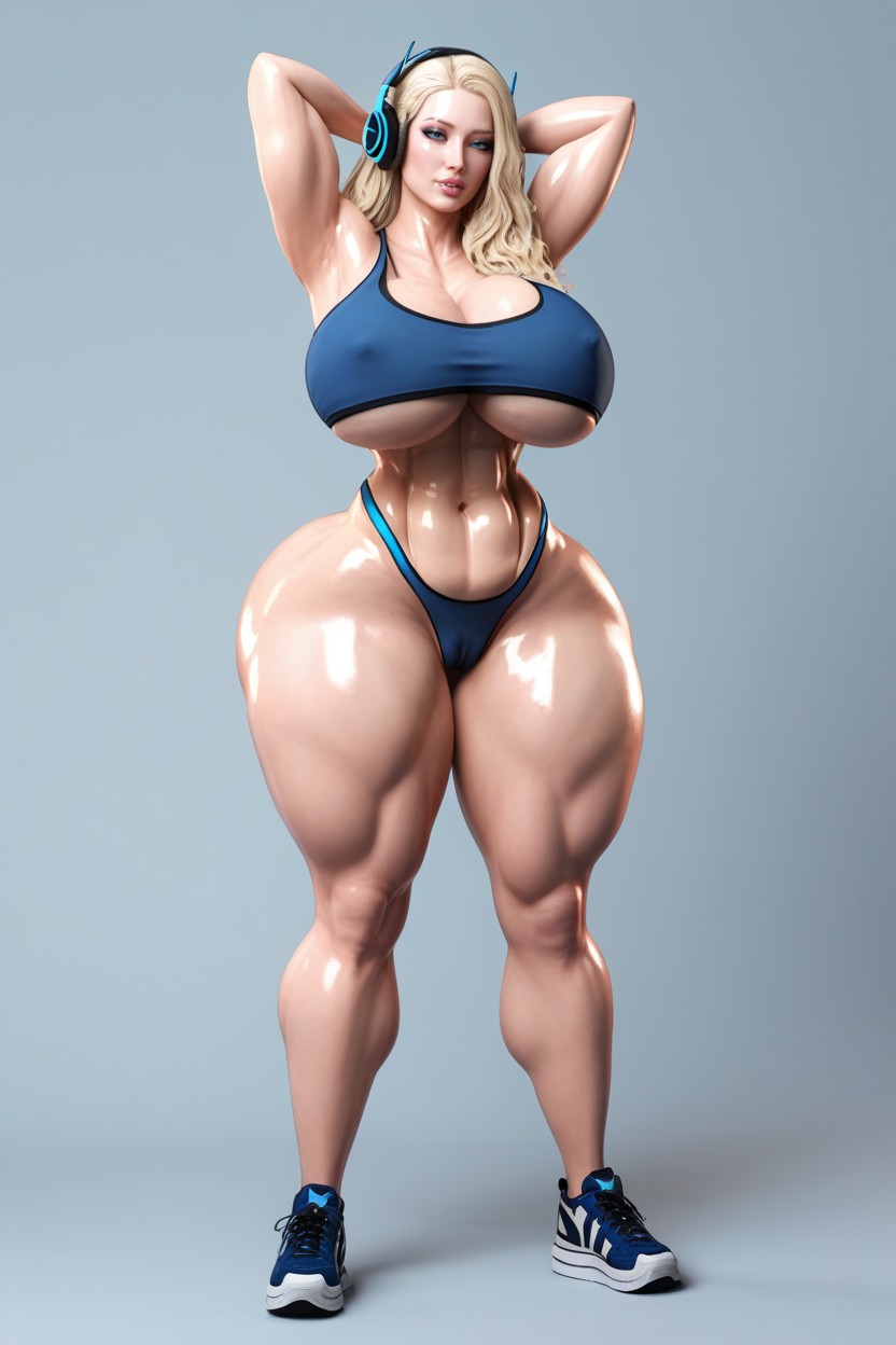 Tomboy, Absurdly Gigantic Breasts, Blue Athletic Swim Bottom Porno IA