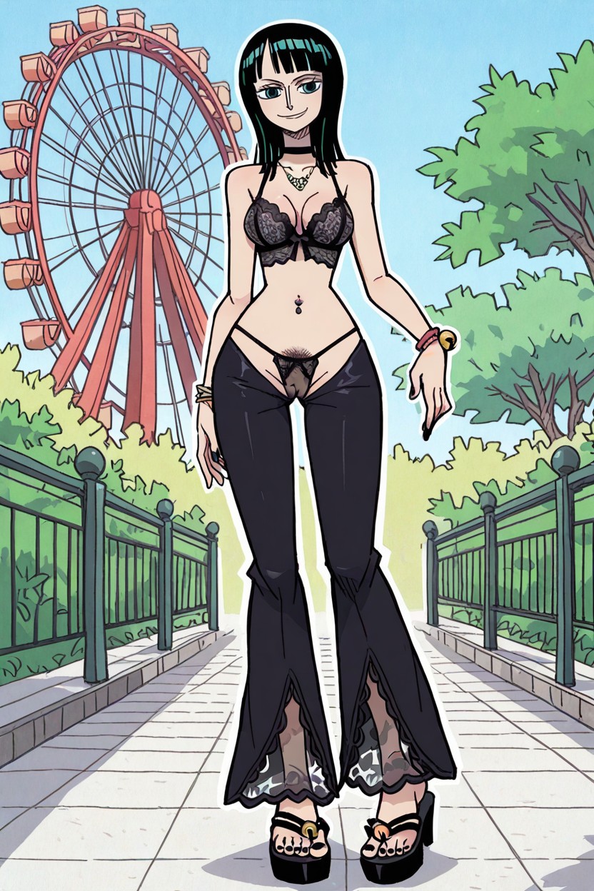 Necklace, Feet, Platform Flipflops Heels AI Porn
