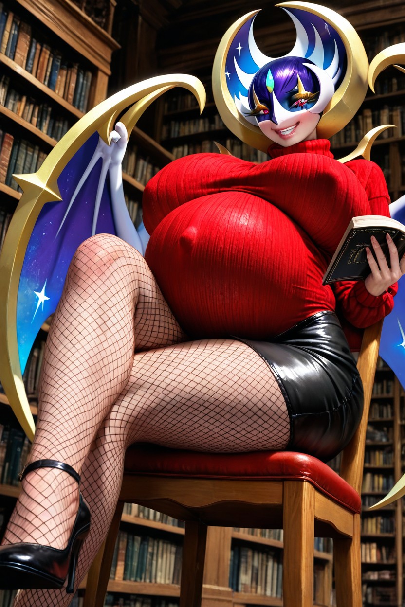 Belly Covered With Sweater, Warm Makeup, Highly Detailed AI Porn