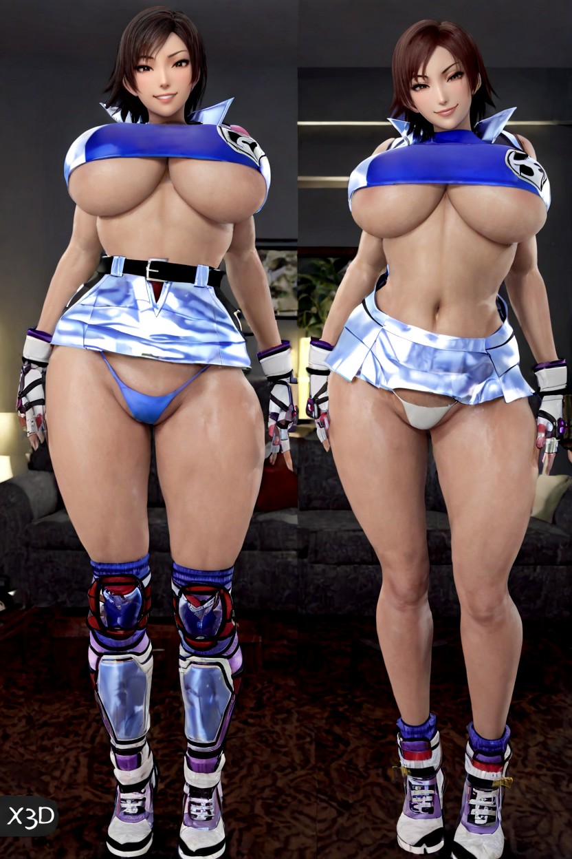 White G-string Panties, Kazama Asuka From Tekken, Soft Light Porno IA