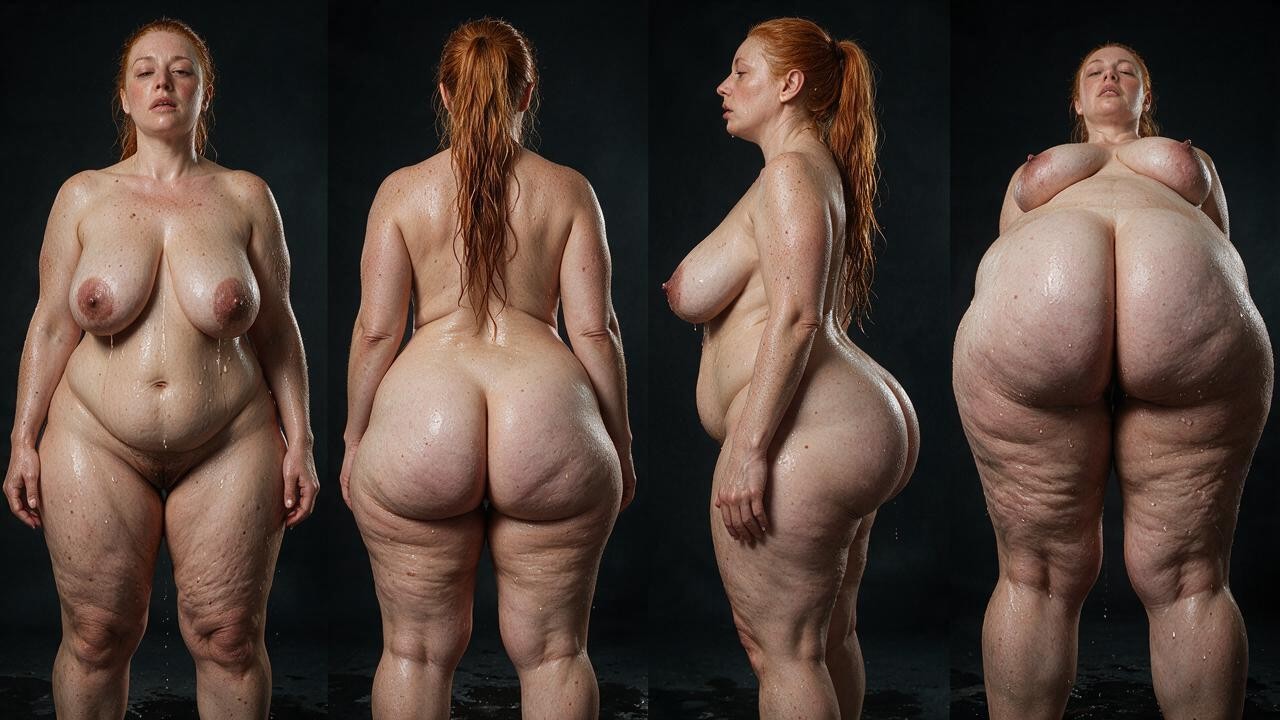 Showing The Same Woman From The Front, Create A Photorealistic Character Reference Sheet The Image Must Display Four Views Side By Side In One Frame Against A Dark Black Studio Background, And As A Result AI Porn