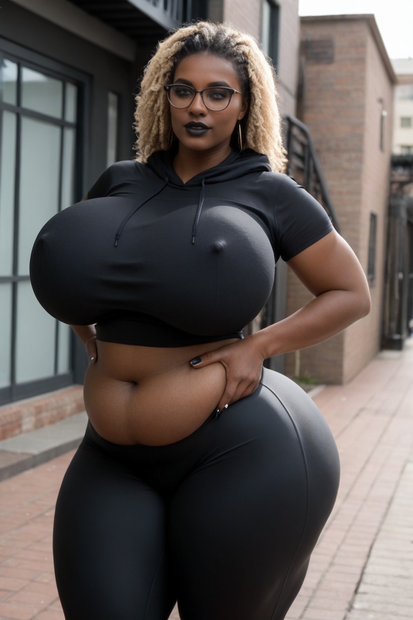 Ash Blonde Hair, Chubby Belly, Hips Porno IA