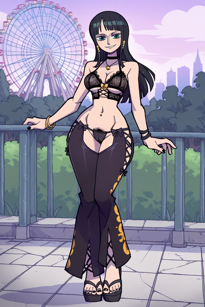 Nico Robin, Earrings, Expresión Arrogante Porno IA