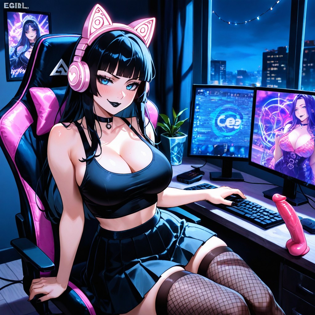 Streamer, Bedroom, Black Eyeliner Porno IA