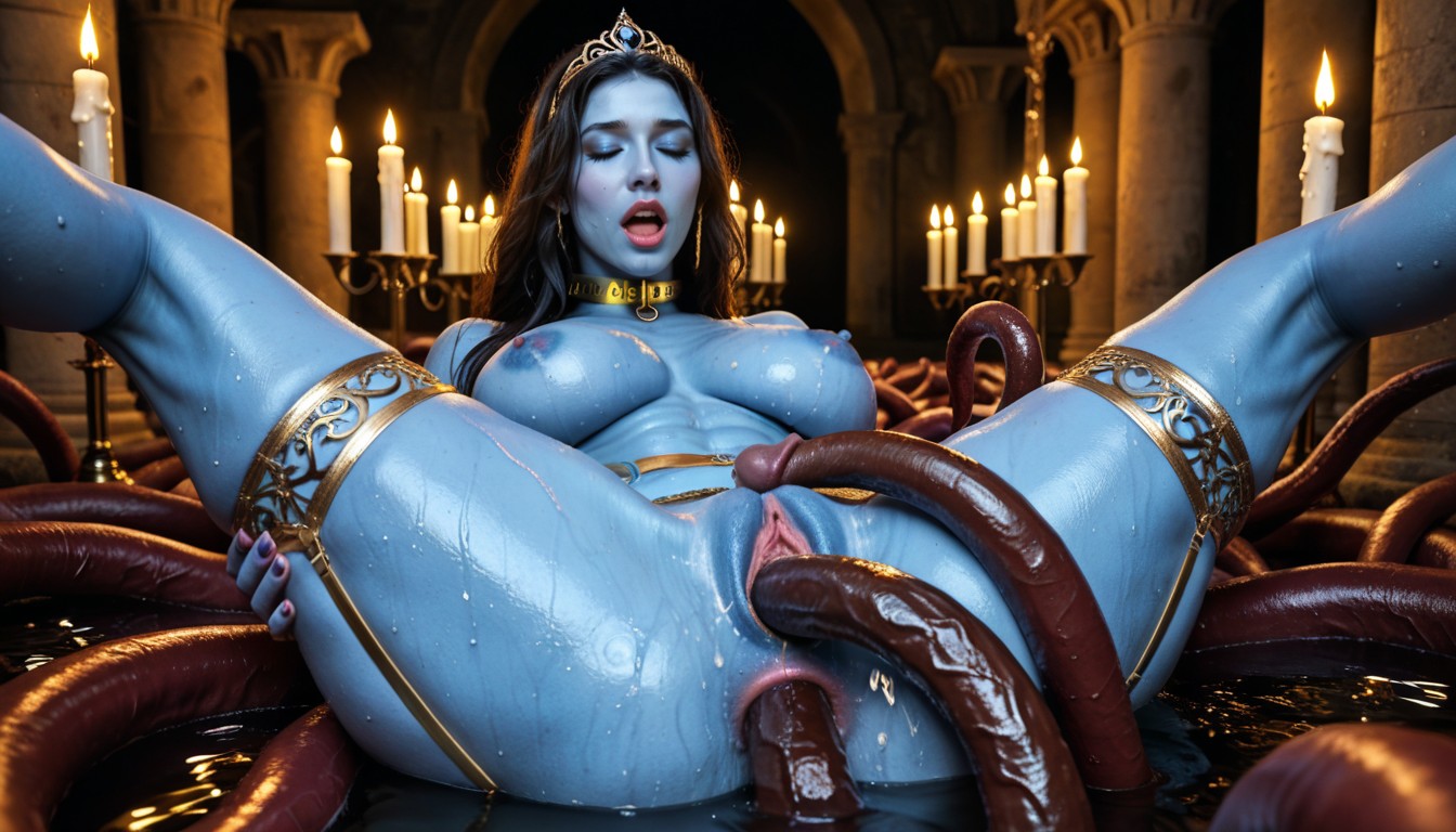Looking At Viewer, Dark Shadows, Blue Skinned Body Porno IA