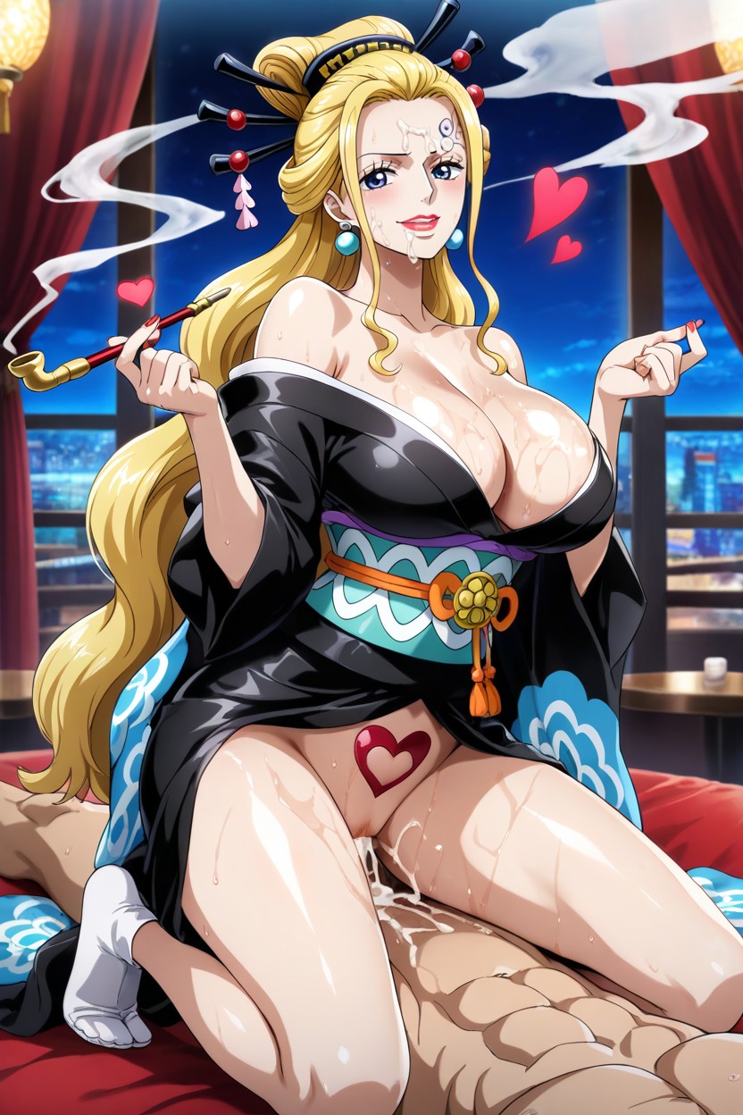 Red Lipstick, Official Art Style, Low-black Kimono AI Porn