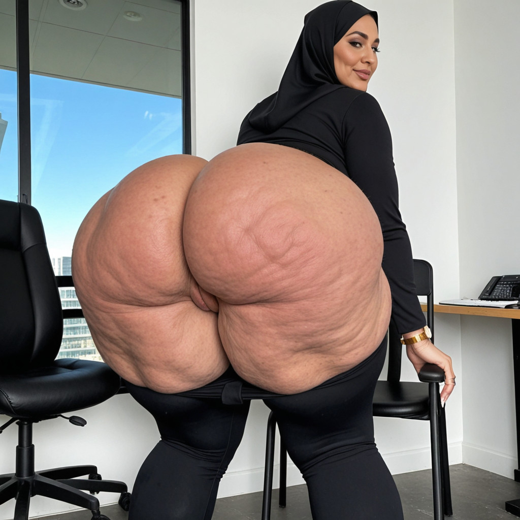 Gigantic Hips, Standing, Wearing Black Long Sleeve Top AI Porn