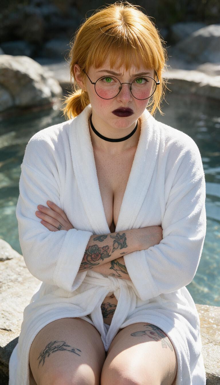 Onsen, Low Angle, Snub Nose AI Porn