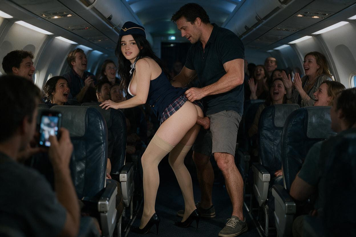 Full Body View, She Is Standing, His Hands Are Pulling Up Her Skirt AI Porn