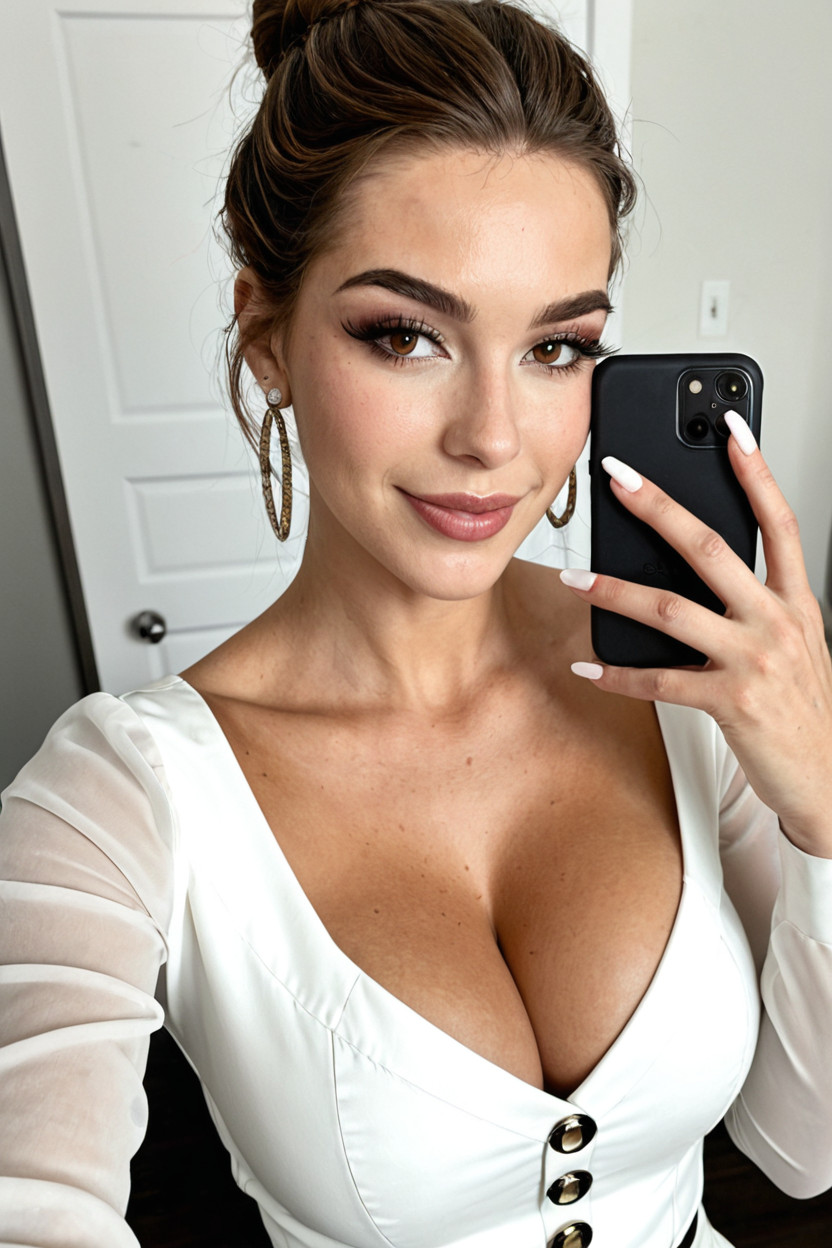 And Expensive-looking Her Makeup Is Glamorous But Refined Lightly Bronzed Skin, Expressive Hazel-brown Eyes, And Self-assured Hair & Beauty Her Hair Is Styled Sleekly Back With Sculpted Braided Sections Across The Top Of The Head Porno IA