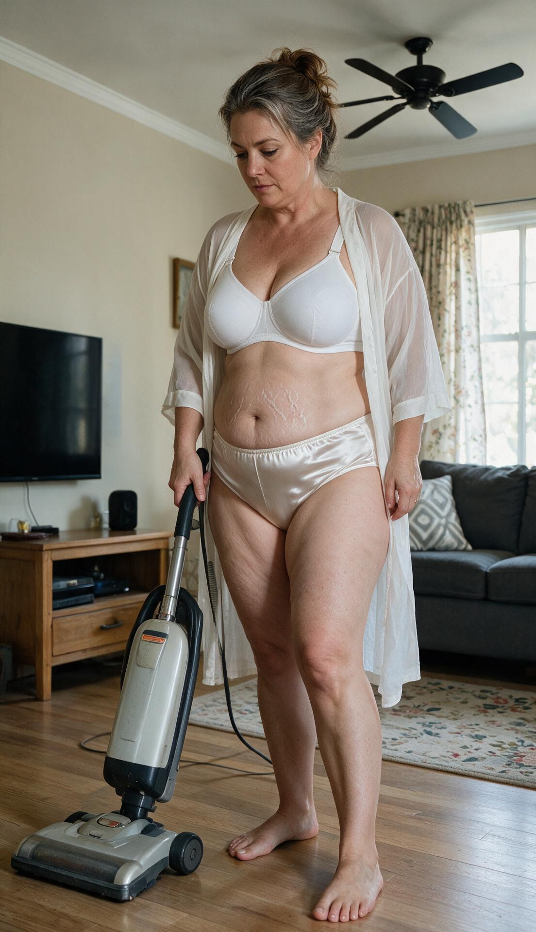 Griega, Matronly Hips Her Cubby Belly Has Stretch Marks Her Thick Thighs Have Cellulite She Has Shapely Legs And Chubby, Beautiful Feet She Has Pretty Toes She Has Wide Porno IA