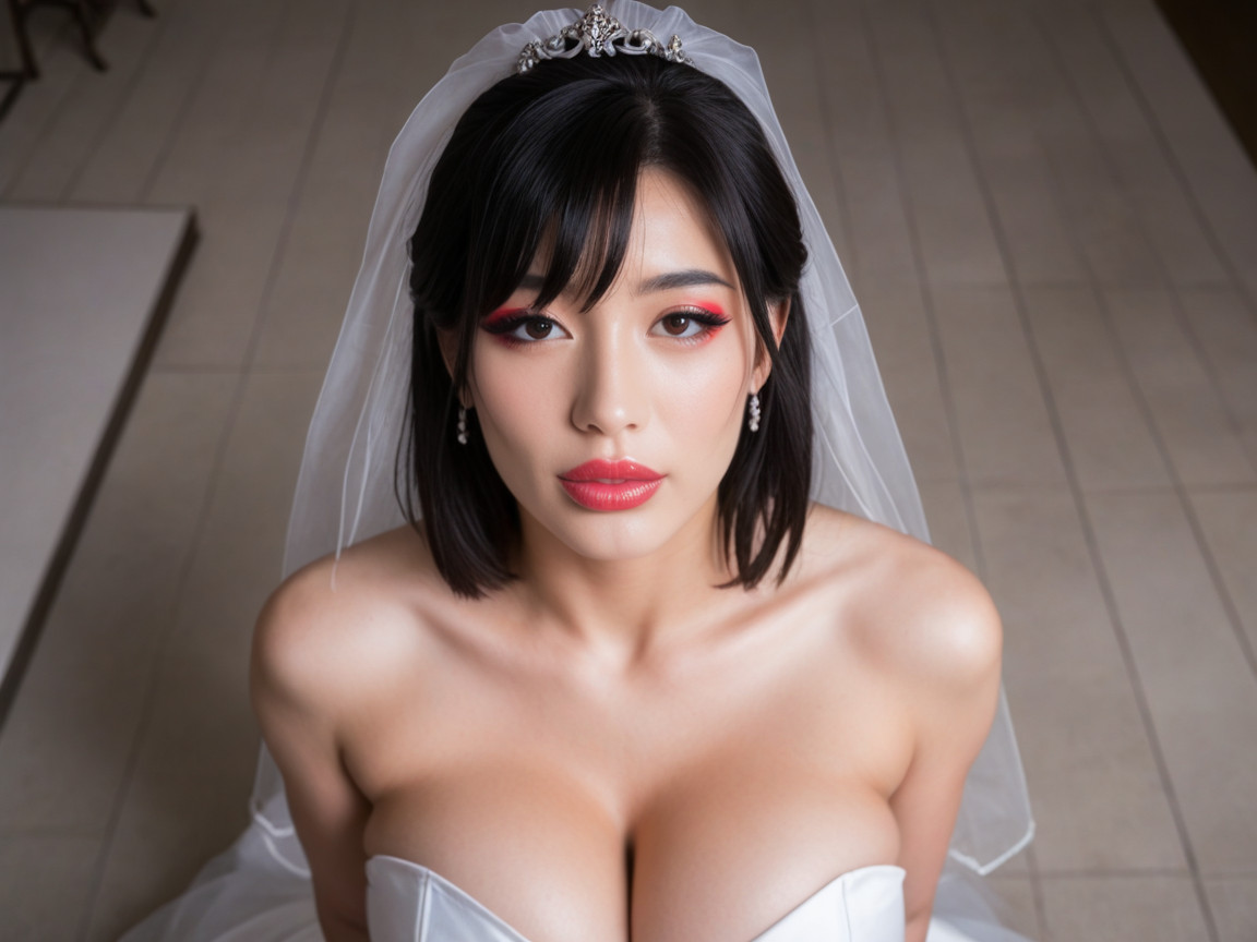 Bob Length Hair, 25+, Watery Eyes Black Hair AI Porn