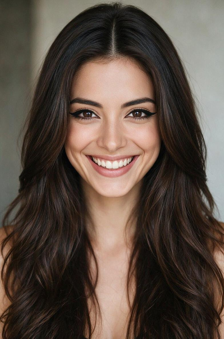 Hair — Absolute Priority, Large Expressive Almond-shaped Dark Brown Eyes, Smooth Fair-to-light Complexion With Natural Warm Undertone AI Porn