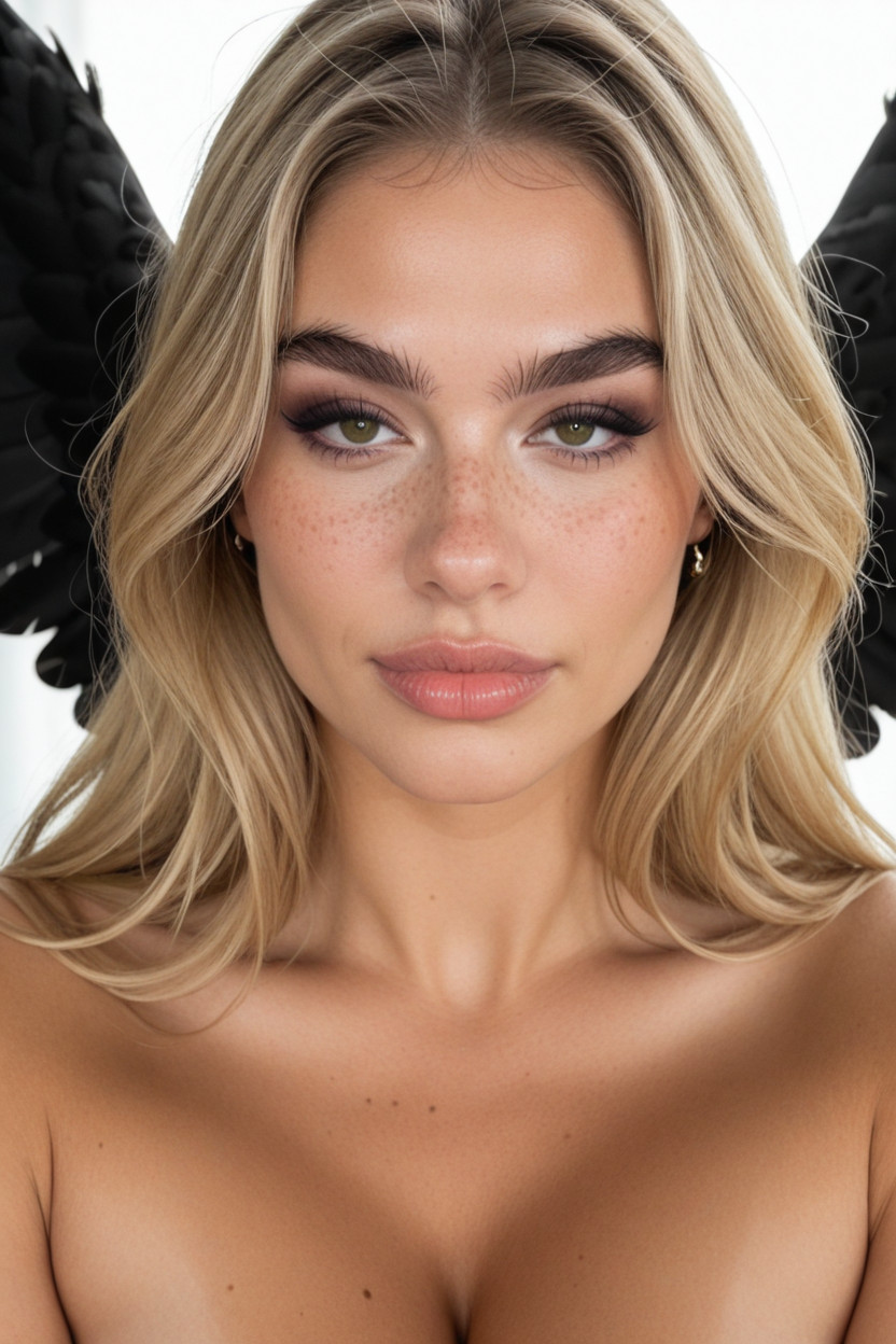 Hazel Green-brown Eyes, High Prominent Cheekbones, No Smile Face Structureperfectly Symmetrical Face Porno IA