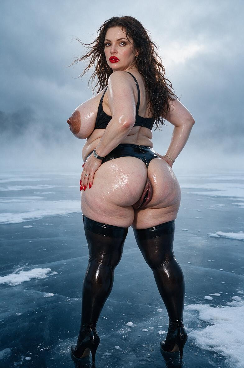 Obese, Expressionless, Brunette Wavy Hair Long Length AI Porn