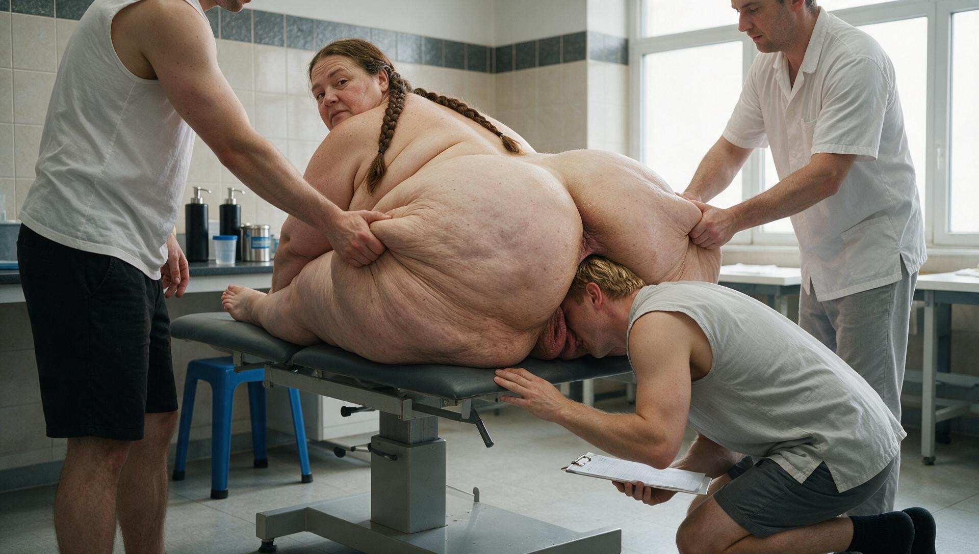 확대, 벌어진 항문, Ass Completely Engulfing Man's Face AI 야짤