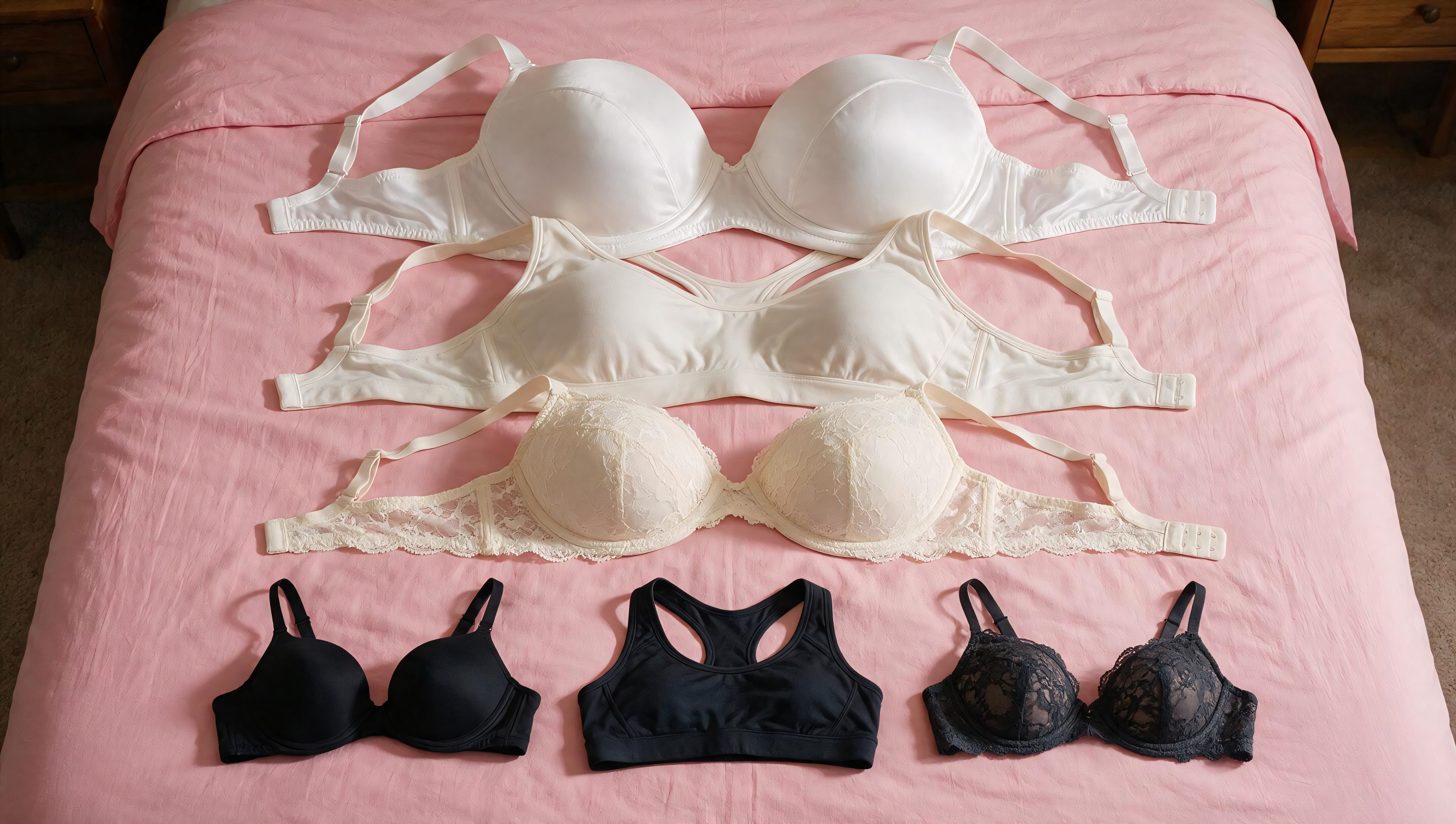 And A Lace Bra Third When Counting From The Top These Massive, Ordinary Bras There Are Three Different Types Of Huge Bras One Is A Standard-style Bra But Enormously Large, One Sporty AI Porn