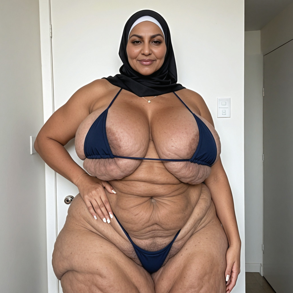 Folded Over Stomach, Gigantic Thighs, Extreme Cellulite AI Porn