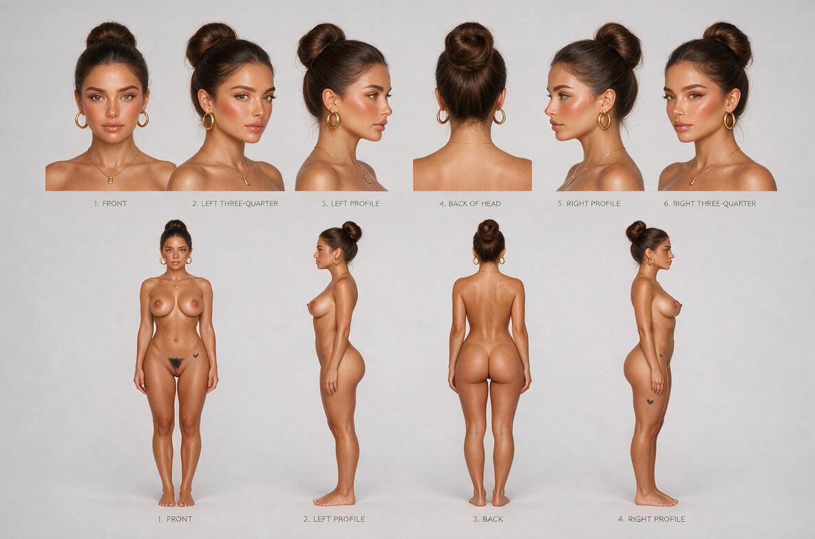 High Detail In Skin, Fit, Styled In A Sleek High Bun Or Tightly Pulled-back Updo With Clean Tension At The Crown And Temples Polished Porno IA