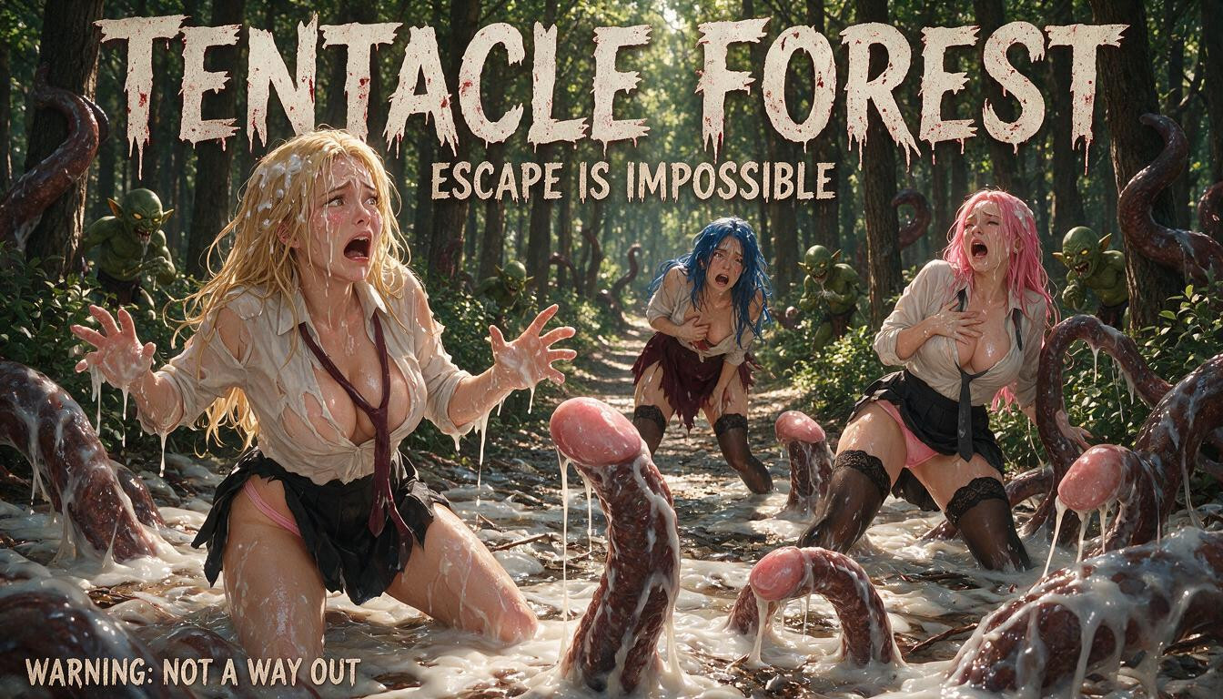 Mid Day, Cum Flowing From The Tips Of The Tentacle Cocks, Dark Forest Porno IA