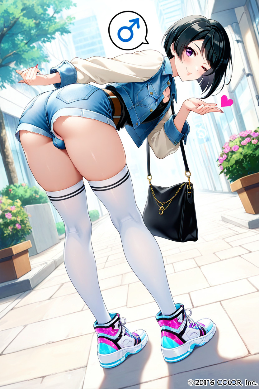 Tokyo Buliding, Denimshorts, Lovelive Anime Style Porno IA