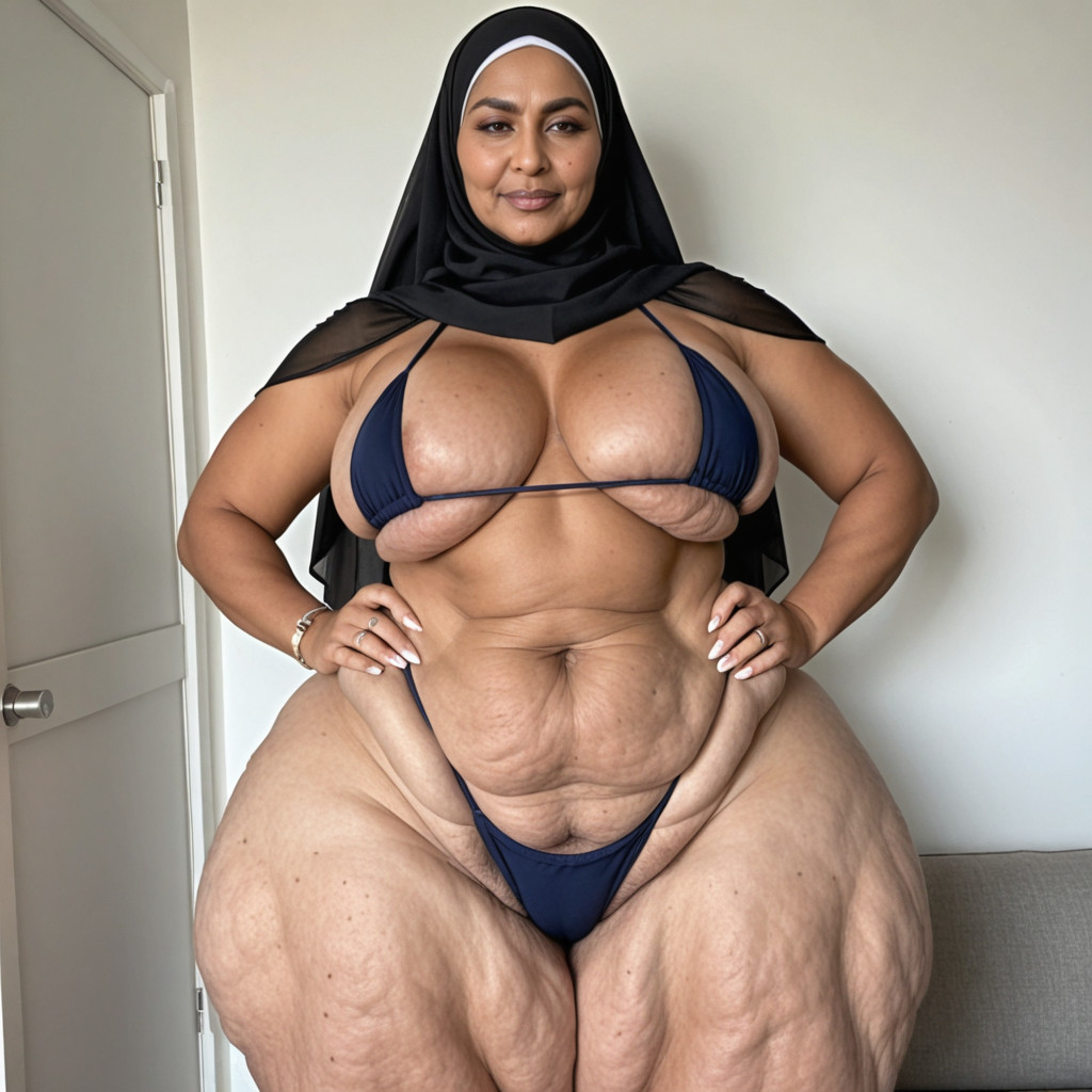 딱 맞는 체형, Dark Brown Skin, Hyper Fat Folds AI 야짤