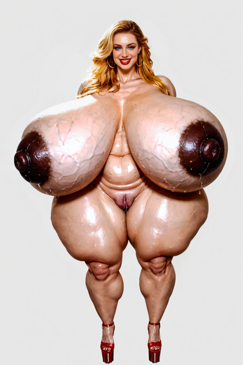 Oiled Skin, Hyper Thighs, Enlarged Nipples Porno IA