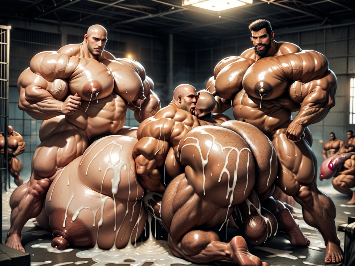 Tanned Skin, 褐色の乳輪, Rough Chiseled Tough Looking Men AIエロ