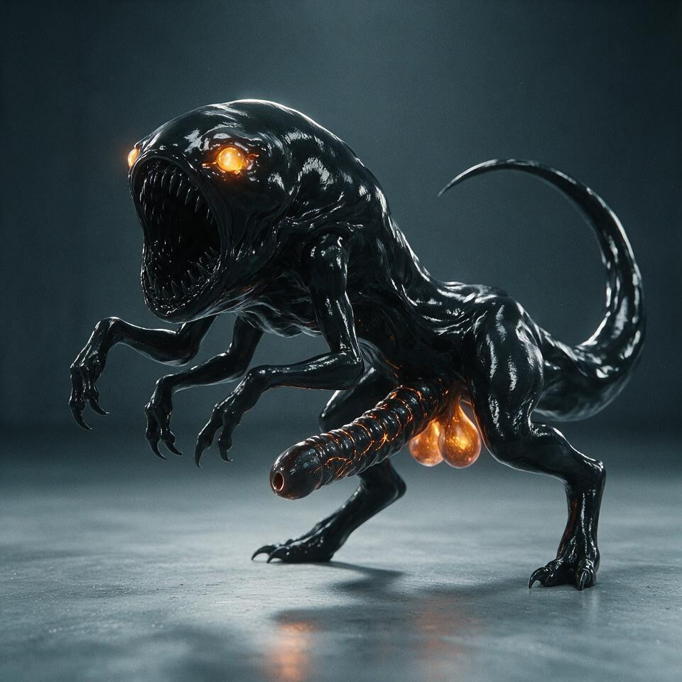 And No Droplets, Camera At About Shoulder Height Looking Slightly Up At The Creature From A Front And Side View, So Every Leg Reads As A Distinct Porno IA